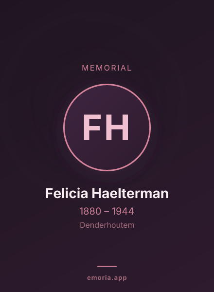 Memorial portrait of Felicia Haelterman
