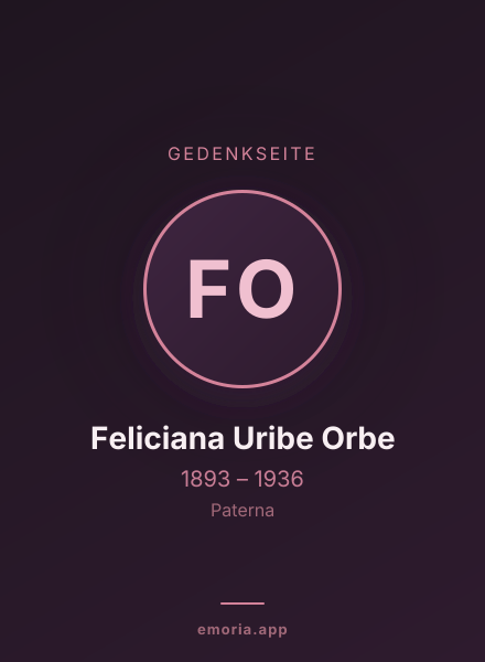 Gedenkportrait von Feliciana Uribe Orbe