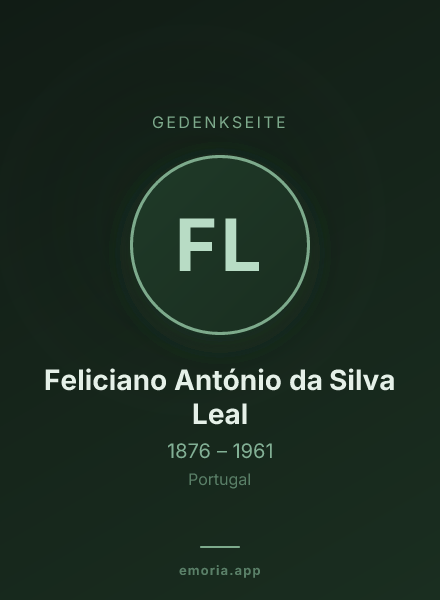 Gedenkportrait von Feliciano António da Silva Leal