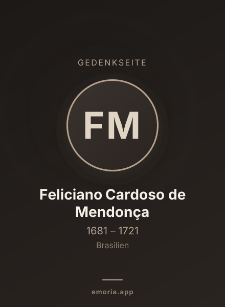 Gedenkportrait von Feliciano Cardoso de Mendonça