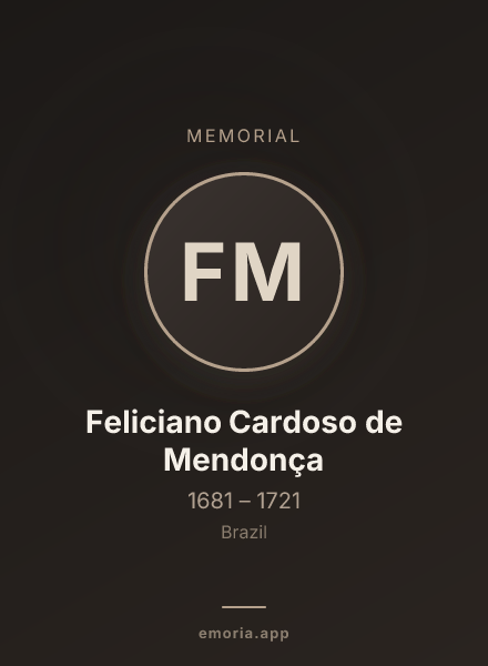 Memorial portrait of Feliciano Cardoso de Mendonça