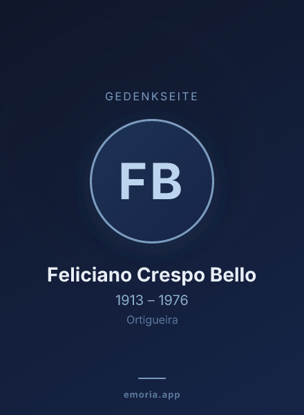 Gedenkportrait von Feliciano Crespo Bello