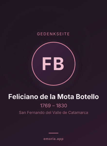 Gedenkportrait von Feliciano de la Mota Botello