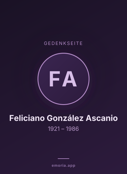 Gedenkportrait von Feliciano González Ascanio