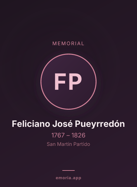 Memorial portrait of Feliciano José Pueyrredón