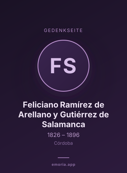 Gedenkportrait von Feliciano Ramírez de Arellano y Gutiérrez de Salamanca