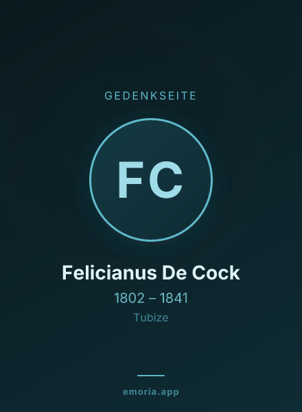 Gedenkportrait von Felicianus De Cock