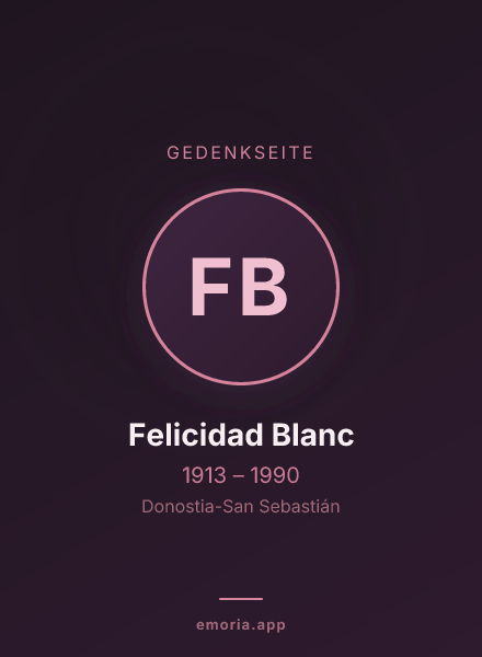 Gedenkportrait von Felicidad Blanc