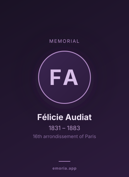 Memorial portrait of Félicie Audiat