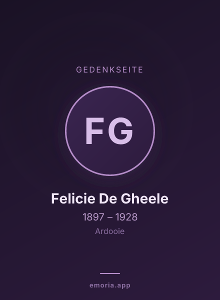 Gedenkportrait von Felicie De Gheele
