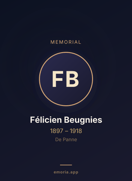 Memorial portrait of Félicien Beugnies