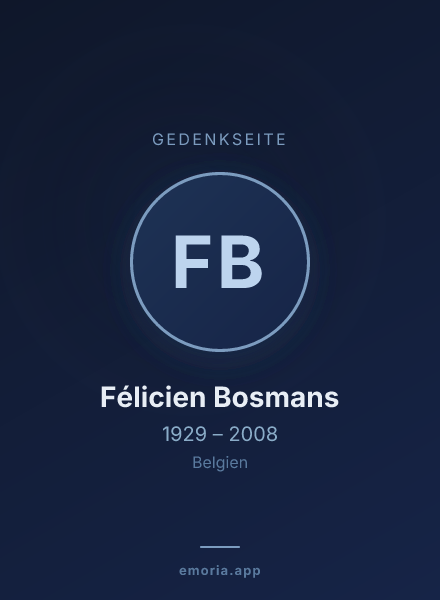 Gedenkportrait von Félicien Bosmans