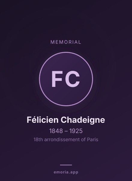 Memorial portrait of Félicien Chadeigne