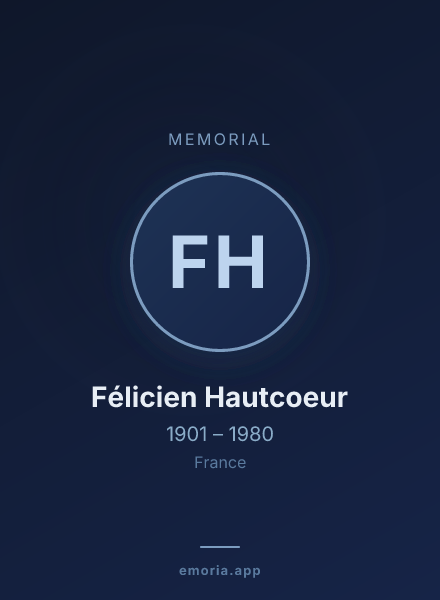 Memorial portrait of Félicien Hautcoeur