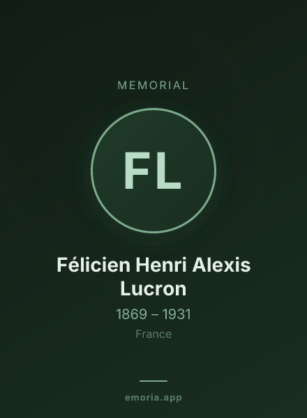 Memorial portrait of Félicien Henri Alexis Lucron