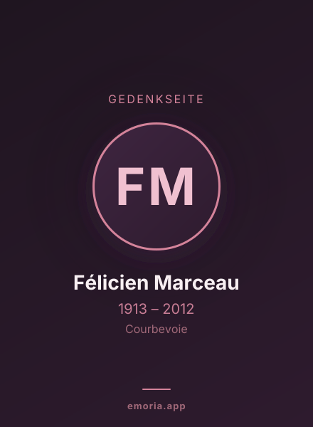 Gedenkportrait von Félicien Marceau