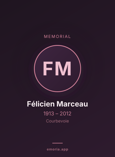 Memorial portrait of Félicien Marceau