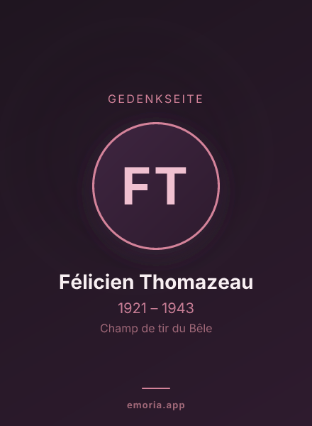 Gedenkportrait von Félicien Thomazeau