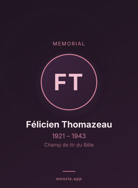 Memorial portrait of Félicien Thomazeau