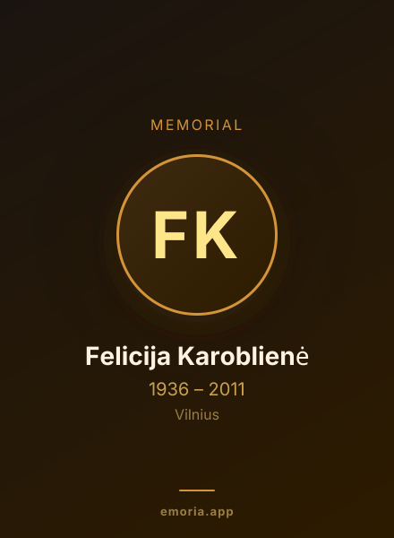 Memorial portrait of Felicija Karoblienė