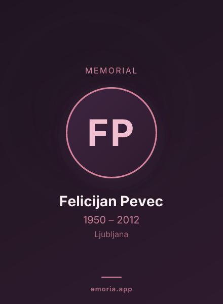 Memorial portrait of Felicijan Pevec