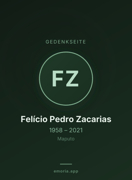 Gedenkportrait von Felício Pedro Zacarias
