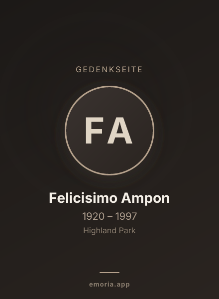 Gedenkportrait von Felicisimo Ampon