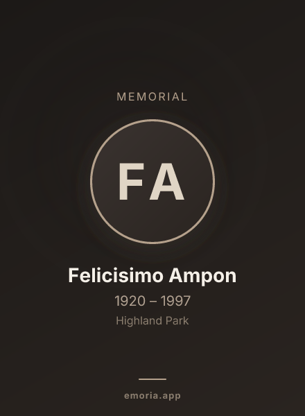 Memorial portrait of Felicisimo Ampon