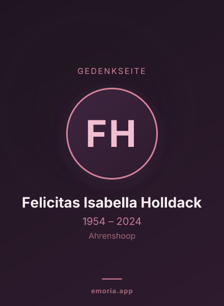 Gedenkportrait von Felicitas Isabella Holldack