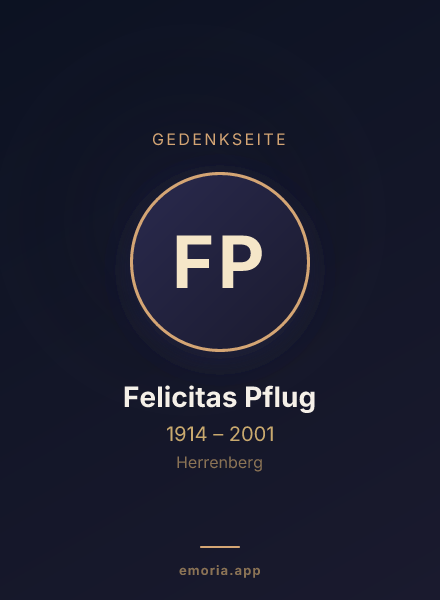 Gedenkportrait von Felicitas Pflug
