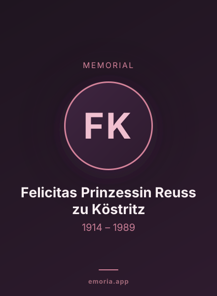 Memorial portrait of Felicitas Prinzessin Reuss zu Köstritz