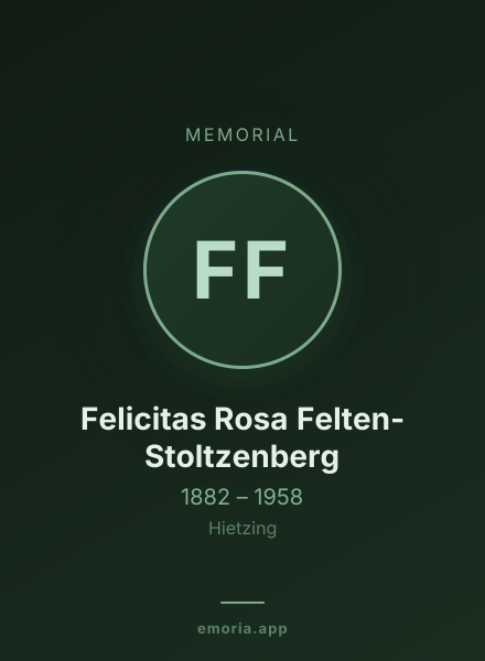 Memorial portrait of Felicitas Rosa Felten-Stoltzenberg