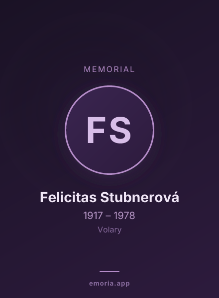 Memorial portrait of Felicitas Stubnerová