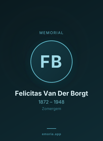 Memorial portrait of Felicitas Van Der Borgt