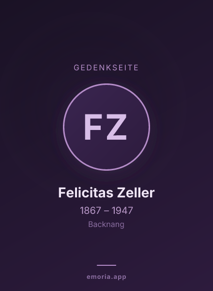 Gedenkportrait von Felicitas Zeller