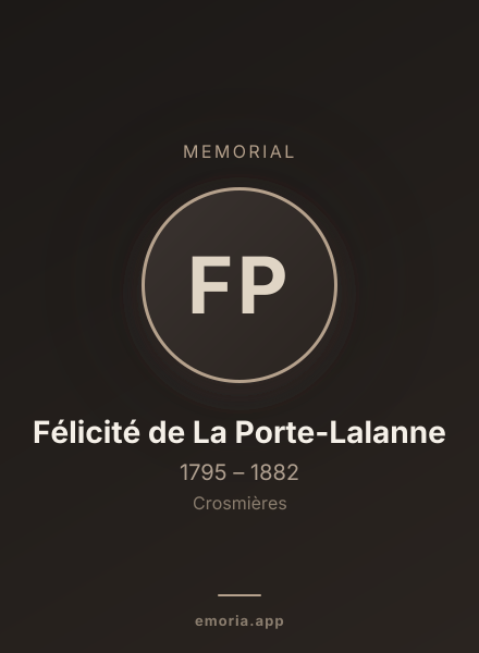 Memorial portrait of Félicité de La Porte-Lalanne