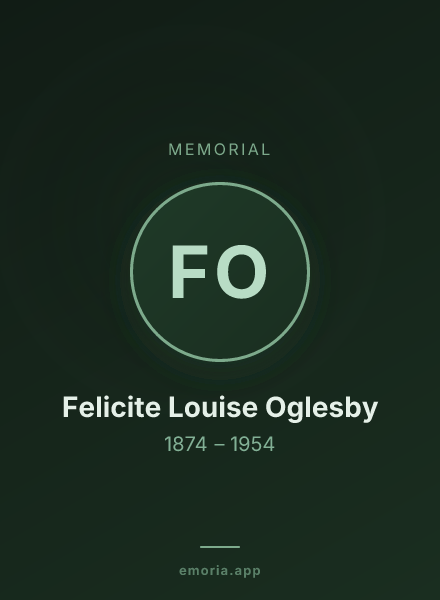 Memorial portrait of Felicite Louise Oglesby