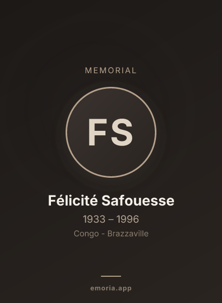 Memorial portrait of Félicité Safouesse