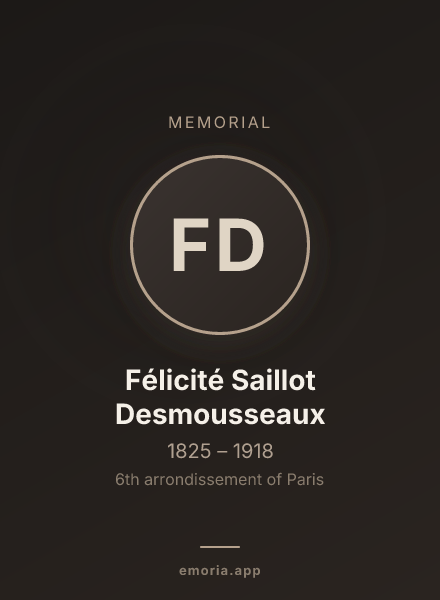 Memorial portrait of Félicité Saillot Desmousseaux
