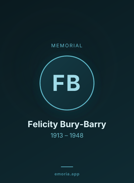 Memorial portrait of Felicity Bury-Barry