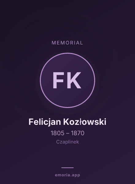 Memorial portrait of Felicjan Kozłowski