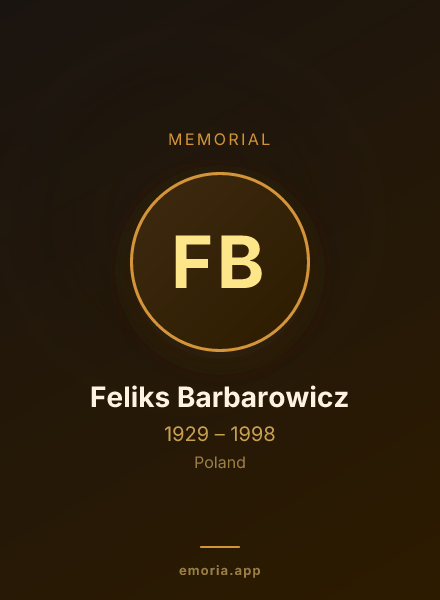 Memorial portrait of Feliks Barbarowicz