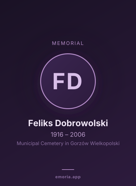 Memorial portrait of Feliks Dobrowolski