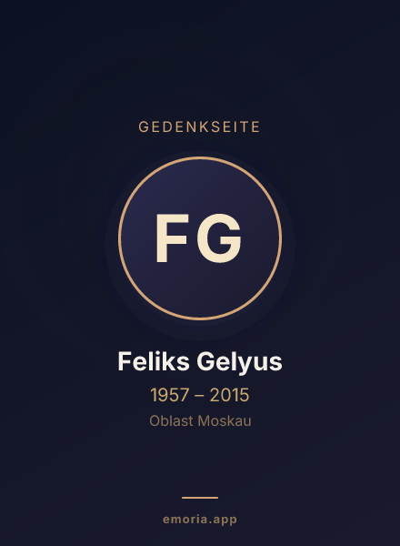 Gedenkportrait von Feliks Gelyus