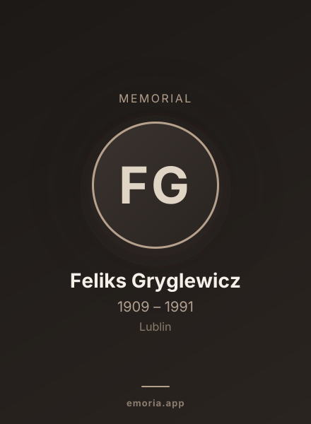 Memorial portrait of Feliks Gryglewicz
