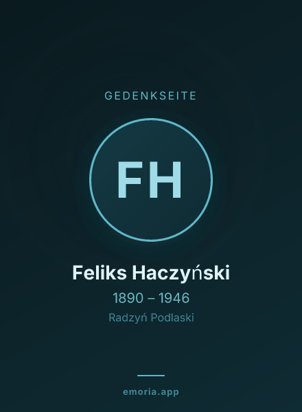 Gedenkportrait von Feliks Haczyński