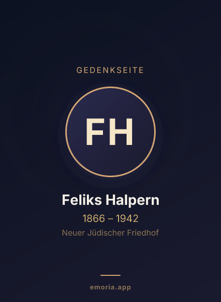 Gedenkportrait von Feliks Halpern