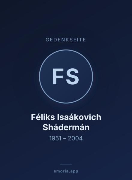 Gedenkportrait von Féliks Isaákovich Shádermán