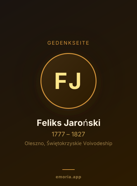 Gedenkportrait von Feliks Jaroński
