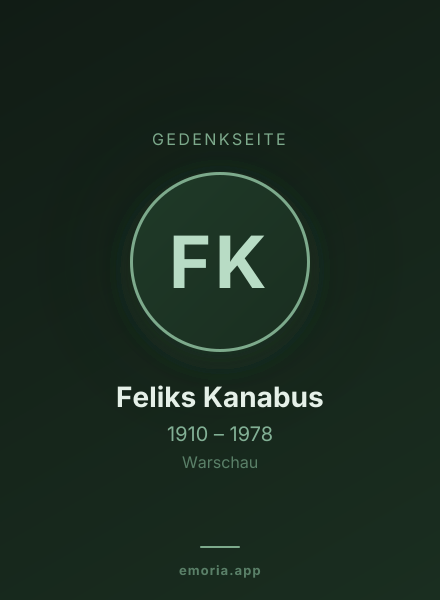 Gedenkportrait von Feliks Kanabus